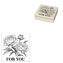 Rubber Stamp Peonies VAR02