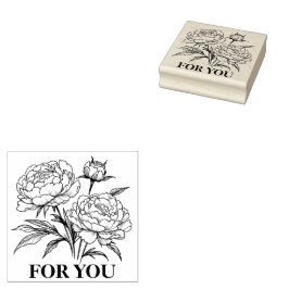 Rubber Stamp Peonies VAR02 Rubberstempel