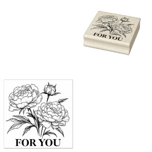 Rubber Stamp Peonies VAR02 Rubberstempel
