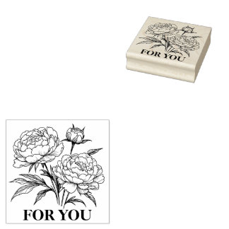 Rubber Stamp Peonies VAR02 Rubberstempel