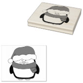 Rubber Stempel - Kerst Pinguïn (Gestempeld)
