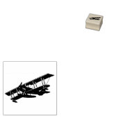 Rubber stempel met vintage afbeelding Vliegtuig (Gestempeld)