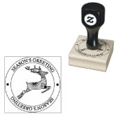 Rubber stempel seizoenen groet met herten springen (Gestempeld)