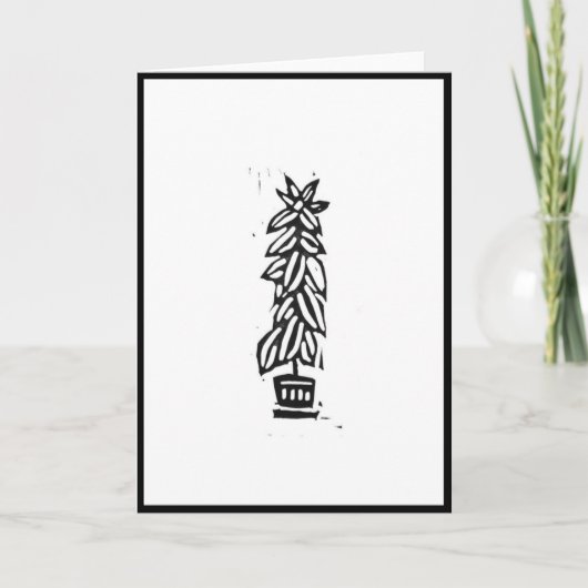 Rubber Tree Block print Kaart (Voorkant)