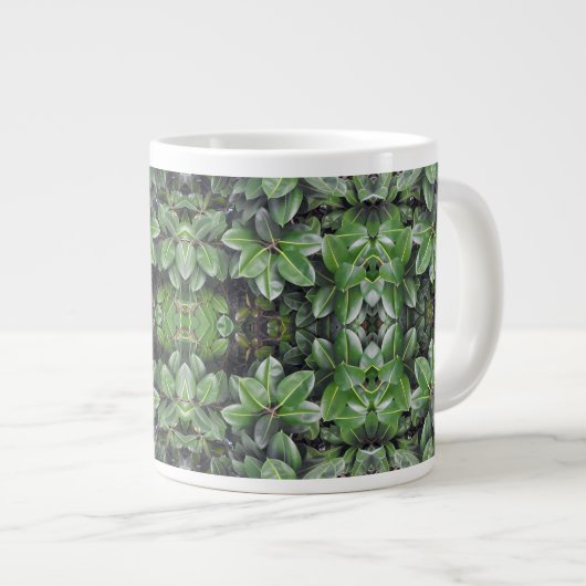 Rubber Tree Leaf Patroon Extra Grote Mok (Voorkant rechts)