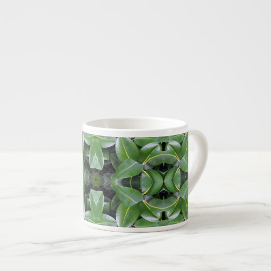 Rubber Tree Patroon Espresso Kop (Voorkant rechts)