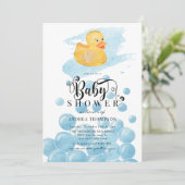 rubbereend | Blauw Baby shower Kaart (Staand voorkant)