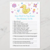 Rubbereend Hoe goed ken je het baby shower spel? (Voorkant)