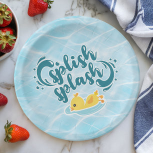 rubberen duccky splash papieren bordje