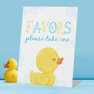 Rubberen Eend Feest Favor Verjaardag of Baby Showe Reclamebord Met Voetstuk