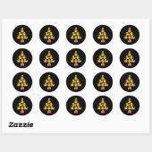 Rubberen eend kerstboom. Duckie en Quack Ronde Sticker (Vel)