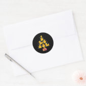 Rubberen eend kerstboom. Duckie en Quack Ronde Sticker (Envelop)