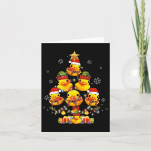 Rubberen eend kerstboom kerstboom Xmas licht omgev Kaart