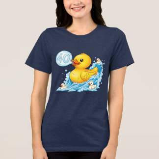 Rubberen eend met tekstballon 40 bingoshirt Tri-Blend shirt