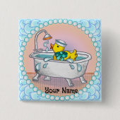 rubberen eendenbad vierkante button 5,1 cm (Voorkant)