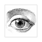  rubberen kunststempel links van de vrouw 	rubberstempel (Afrduk)