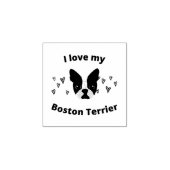 Rubberen stempel "I love my Boston Terrier" (Afrduk)