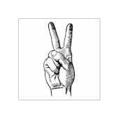 Rubberen stempel met  Victory Handvingers (Afrduk)