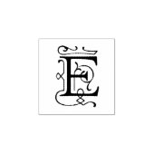 Rubberen stempel monogram (letter E) (Afrduk)