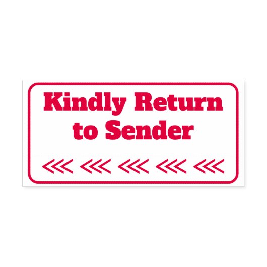 Rubberstempel "Kindly Return to Sender" Zelfinktende Stempel (Design)