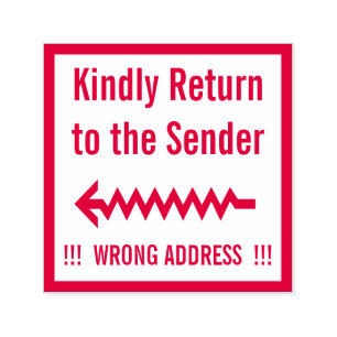 Rubberstempel "Kindly Return to the Sender" Zelfinktende Stempel
