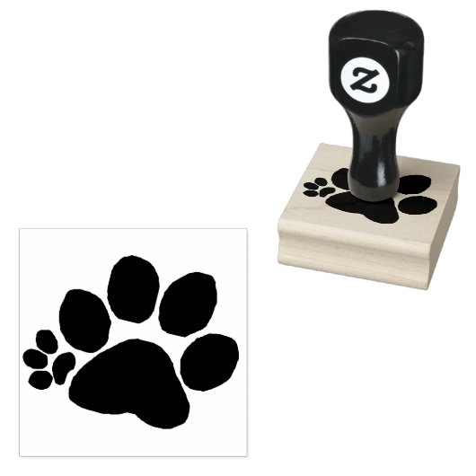 Rubberstempel - Polydactylpootdruk 2 (rechts) Rubberstempel (Gestempeld)