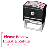 Rubberstempel "Review, Initiaal en retourneren" Zelfinktende Stempel (In situ)