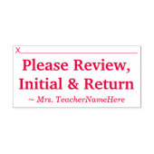 Rubberstempel "Review, Initiaal en retourneren" Zelfinktende Stempel (Design)