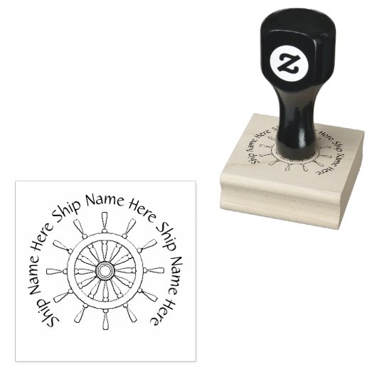 Rubberstempel - Scheepswiel met naam Rubberstempel (Gestempeld)