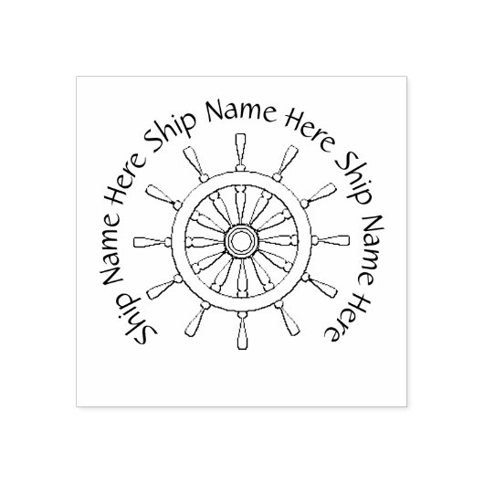 Rubberstempel - Scheepswiel met naam Rubberstempel (Afrduk)