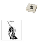 rubberstempel van pauw 	rubberstempel (Gestempeld)