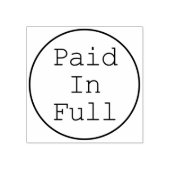 Rubberstempel "volledig betaald" 	rubberstempel (Afrduk)