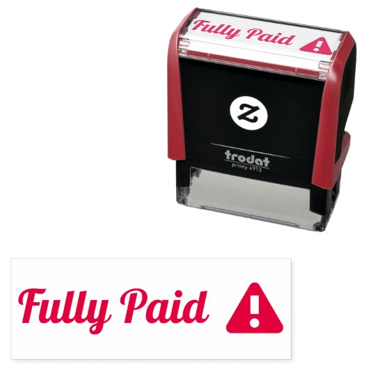 Rubberstempel "volledig betaald"  zelfinktende stempel (In situ)