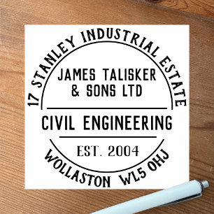 Rubberstempel voor civiele techniek
