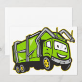 Rubbish Truck Invitations Kaart (Voorkant / Achterkant)