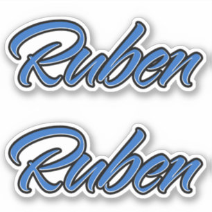 Ruben Name Blue Autocollants Sticker Stickerset