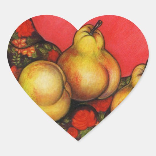 Rubeneske peren hart sticker (Voorkant)