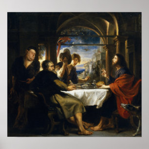 Rubens - diner bij Emmaus 1638 Poster