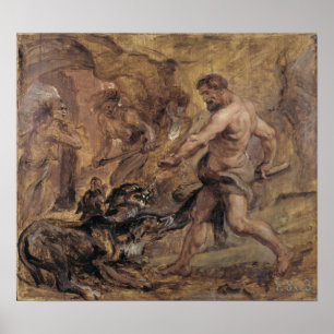 Rubens - Hercules en Cerberus, 1636 Poster