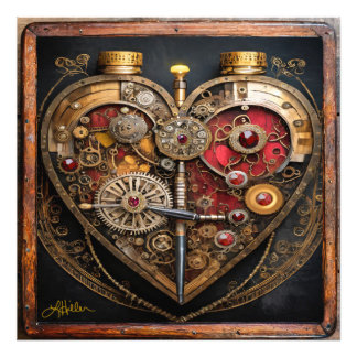 Rubies en Gears Heart Steampunk-serie Foto Afdruk