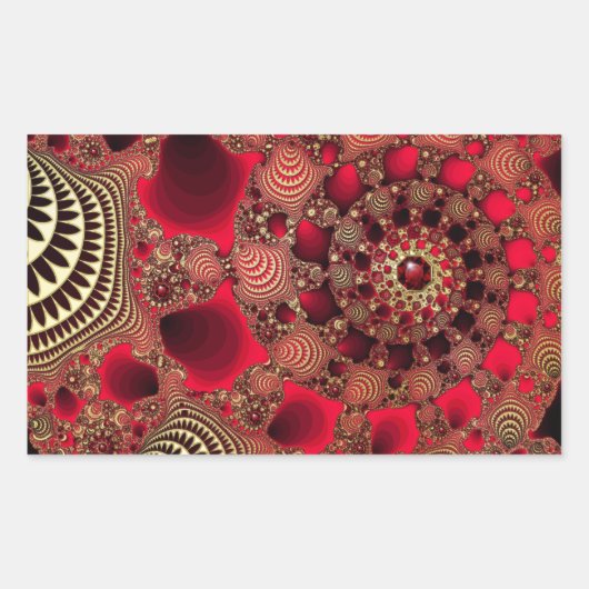 Rubies & goudstickers rechthoekige sticker (Voorkant)