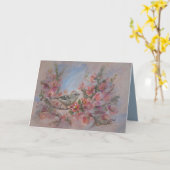 Rubijnen Koning Vogeltje Kaart (Gele Bloem)