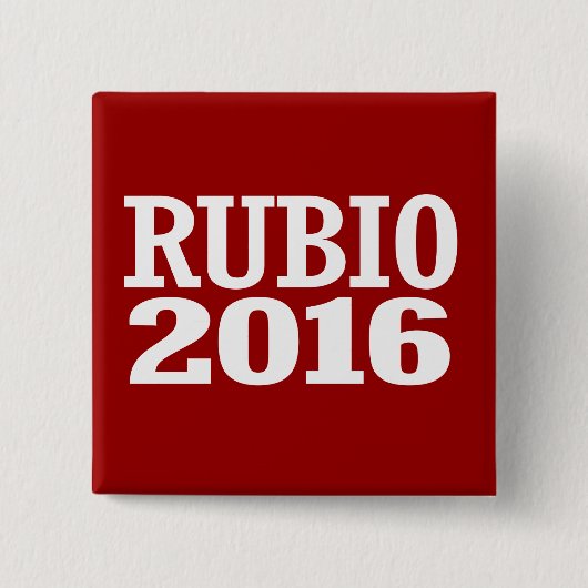 RUBIO 2016 VIERKANTE BUTTON 5,1 CM (Voorkant)