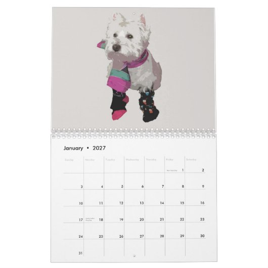 Rubis le calendrier de Westie 2010 (Jan 2027)