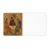 Rublev Trinity aan tafel Etiket (Voorkant)