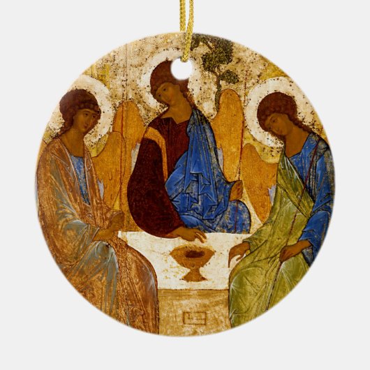 Rublev Trinity aan tafel Keramisch Ornament (Voorkant)