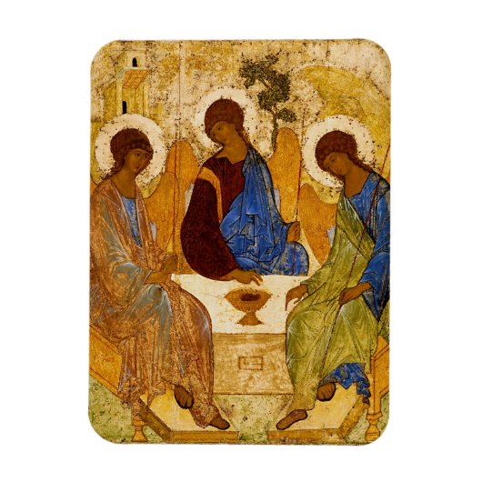 Rublev Trinity aan tafel Magneet (Verticaal)