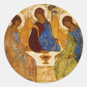 Rublev Trinity aan tafel Ronde Sticker