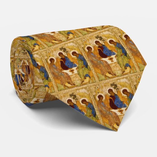 Rublev Trinity aan tafel Stropdas (Opgerold)