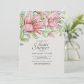 Rubrum Lilies Baby shower Invitation (Debout devant)